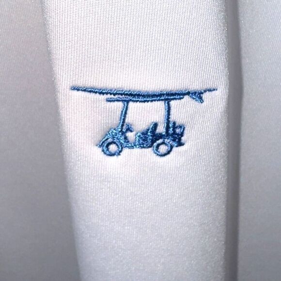 Bald Head Blues White Performance Golf Polo Shirt Size L - Picture 3 of 9